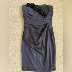 Strapless satin cocktail dress